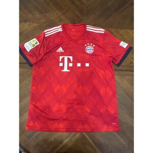 Adidas FC Bayern Munchen Soccer Jersey‎ Red L Bundesliga Champions League